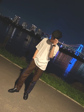 ひろ/黒・柄物さん（メンズ・170cm）の秋コーディネート