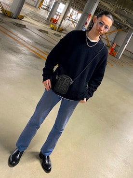 ひろ/黒・柄物さん（メンズ・170cm）の冬コーディネート