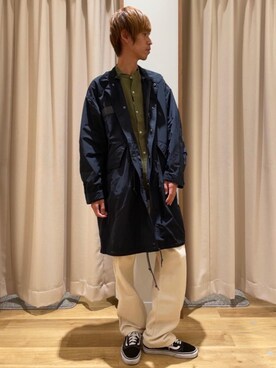 「coen（コーエン）のアイテム（モッズコート）」を使った、coen たかひろさん（メンズ・183cm）の秋コーディネート