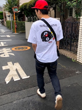 「Back Channel（バックチャンネル）のアイテム（パンツ）」を使った、こーぎーさん（メンズ・170cm）の夏コーディネート