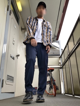 「Back Channel（バックチャンネル）のアイテム（トップス）」を使った、こーぎーさん（メンズ・170cm）の夏コーディネート