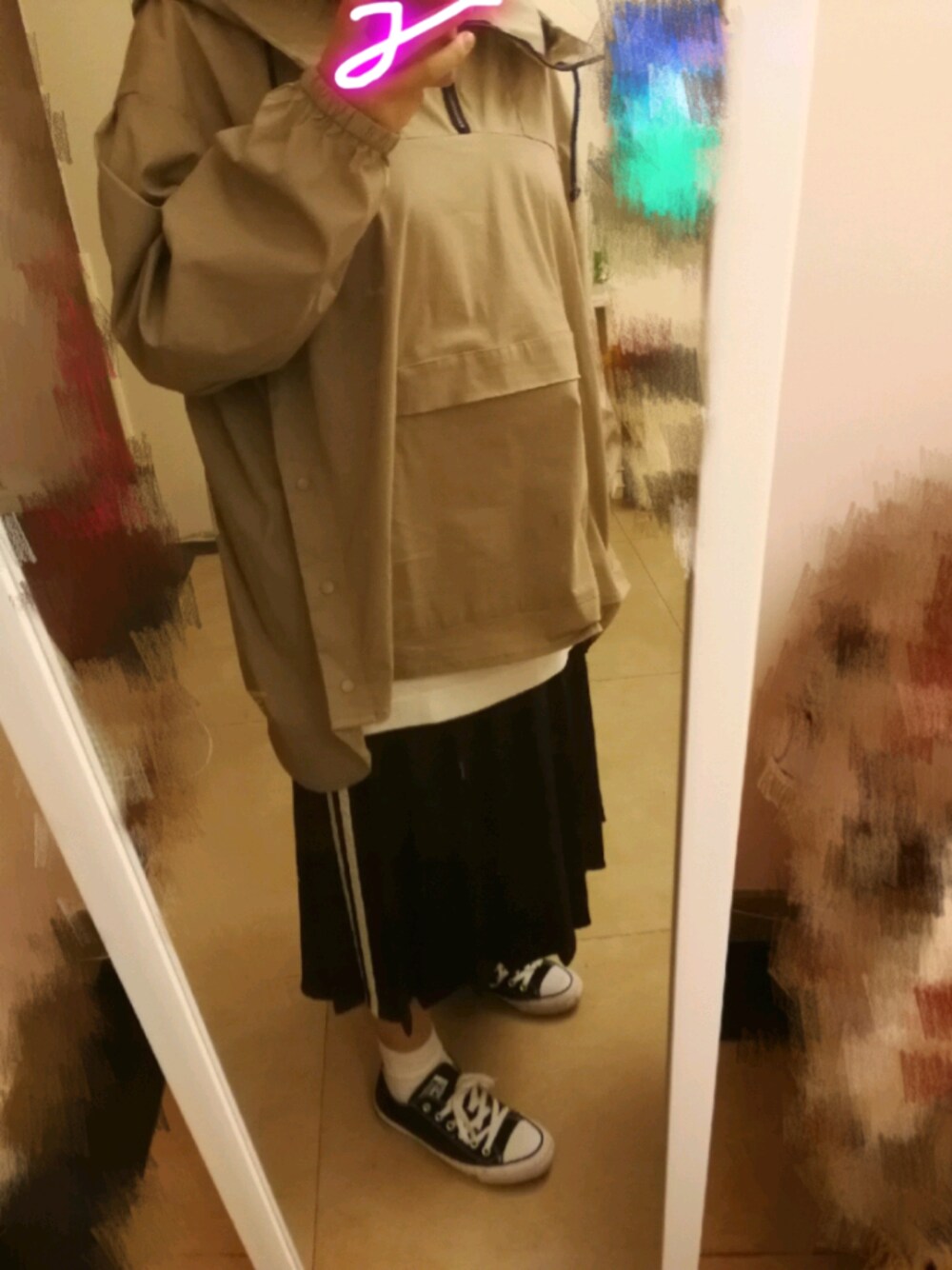 「カジュアル」｜「I am I in fact...のｻｲﾄﾞﾗｲﾝ        ｽｶｰﾄ（スカート、ブラウン系）」を使った、ゆうさん（レディース・163cm）の春コーディネートの1枚目の写真