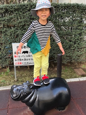 「アイテム（Tシャツ/カットソー）」を使った、ちひろさん（メンズ・110cm）の春コーディネート