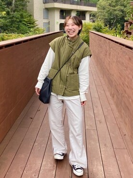 「ニコアンド」｜「アイテム（その他アウター）」を使った、いくみさん（レディース・155cm）の春コーディネート