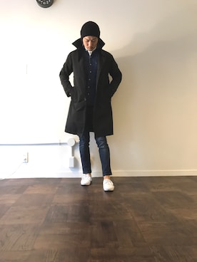 「UNIQLOコーデ」｜「アイテム（ステンカラーコート）」を使った、だださん（メンズ・171cm）の冬コーディネート