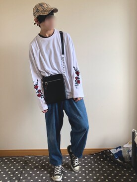 「薔薇」｜「アイテム（帽子）」を使った、美影_mikage_さん（メンズ・176cm）の秋コーディネート
