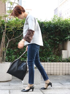 「スエット」｜「アイテム（パンプス）」を使った、chicaさん（レディース・165cm）の秋コーディネート