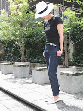 「upperhights（アッパーハイツ）のアイテム」を使った、chicaさん（レディース・165cm）の夏コーディネート