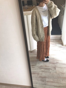 「Handmade（ハンドメイド）のアイテム（その他アウター）」を使った、ななさん（レディース・164cm）の冬コーディネート