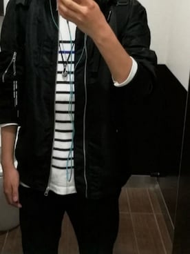 「Confirm（コンファーム）のアイテム（MA-1）」を使った、ましゅまろさん（メンズ・171cm）の秋コーディネート