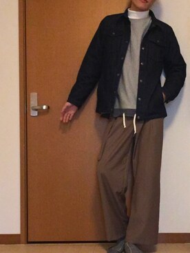 「URBAN RESEARCH Sonny Label（アーバンリサーチサニーレーベル）のアイテム（スウェット）」を使った、Sasadaさん（メンズ・175cm）の冬コーディネート
