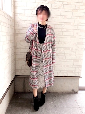 「レトロ」｜「アイテム（ブーティ）」を使った、milky*さん（レディース・158cm）の冬コーディネート