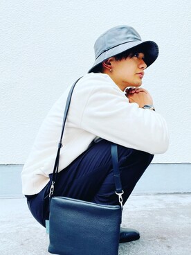 「Steven Alan（スティーブンアラン）のアイテム（帽子）」を使った、R Y U K I さん（メンズ・172cm）の冬コーディネート
