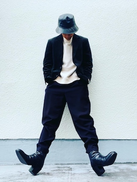 「Steven Alan（スティーブンアラン）のアイテム（帽子）」を使った、R Y U K I さん（メンズ・172cm）の冬コーディネート