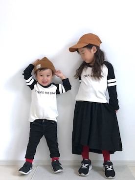 「アイテム（その他、ブラック系）」を使った、ai☆kaaさん（キッズ・100cm）の秋コーディネート