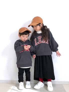 「GLOBAL WORK（グローバルワーク）のアイテム（その他）」を使った、ai☆kaaさん（キッズ・110cm）の秋コーディネート