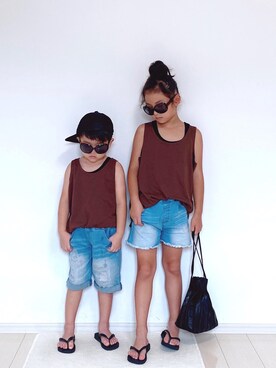 ai☆kaaさん（キッズ・123cm）の夏コーディネート