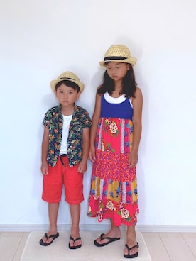 「アロハシャツ」｜ai☆kaaさん（キッズ・123cm）の夏コーディネート