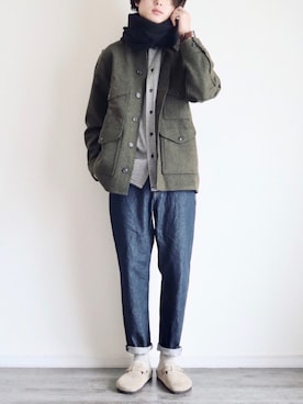 「ロールアップ」｜「アイテム（カバーオール）」を使った、Gさん（メンズ・182cm）の冬コーディネート
