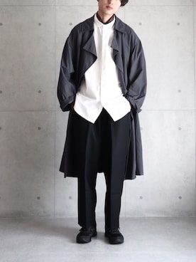 「niko and...（ニコアンド）のアイテム（トレンチコート）」を使った、Gさん（メンズ・182cm）の秋コーディネート