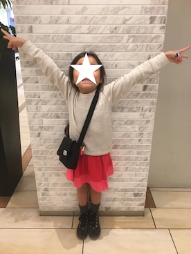 「PETIT BATEAU（プチバトー）のアイテム（スカート）」を使った、Sachiさん（キッズ・110cm）の秋コーディネート