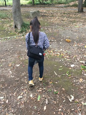 「ARCH & LINE（アーチアンドライン）のアイテム（バッグ）」を使った、Sachiさん（キッズ・120cm）の秋コーディネート