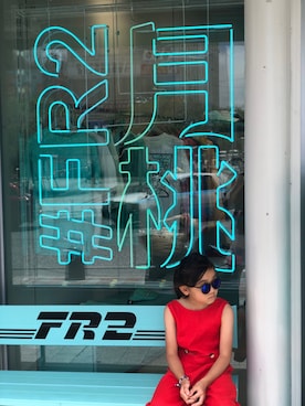 「ZARA（ザラ）のアイテム（オールインワン・サロペット、レッド系）」を使った、Sachiさん（キッズ）の夏コーディネート