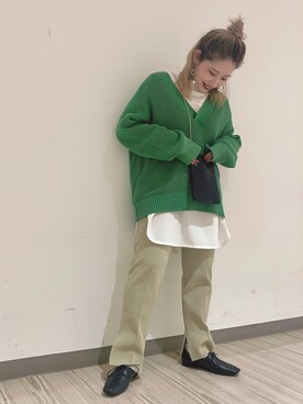 「JEANASIS（ジーナシス）のアイテム（バレエシューズ）」を使った、mipoさん（レディース・155cm）の春コーディネート