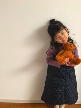 「allolun.（オールオルン）のアイテム（ワンピース/ドレス）」を使った、ne-shiさん（キッズ・90cm）の冬コーディネート