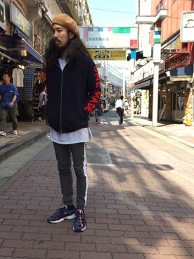 「maxsix（マックスシックス）のアイテム（パンツ）」を使った、souyaさん（メンズ・172cm）の秋コーディネート