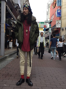 「TATRAS（タトラス）のアイテム（ミリタリージャケット）」を使った、souyaさん（メンズ・172cm）の秋コーディネート