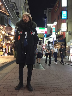「maxsix（マックスシックス）のアイテム（モッズコート）」を使った、souyaさん（メンズ・172cm）の秋コーディネート