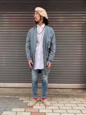 「OURET（オーレット）のアイテム（カーディガン/ボレロ）」を使った、souyaさん（メンズ・172cm）の春コーディネート