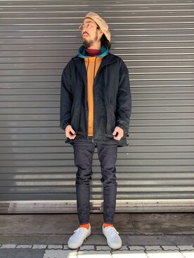 「B'2nd（ビーセカンド）のアイテム（パーカー）」を使った、souyaさん（メンズ・172cm）の春コーディネート