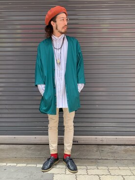 「OURET（オーレット）のアイテム（カーディガン/ボレロ）」を使った、souyaさん（メンズ・172cm）の春コーディネート