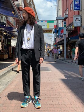 「ARMURE（アルミュール）のアイテム（テーラードジャケット）」を使った、souyaさん（メンズ・172cm）の夏コーディネート