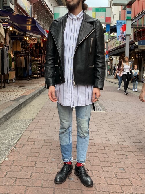 cathy janeのライダースジャケットを使った人気ファッション