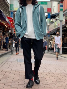 「OURET（オーレット）のアイテム（Tシャツ/カットソー）」を使った、souyaさん（メンズ・172cm）の夏コーディネート