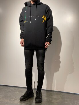 「B'2nd（ビーセカンド）のアイテム（パーカー）」を使った、souyaさん（メンズ・172cm）の冬コーディネート