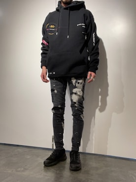 「B'2nd（ビーセカンド）のアイテム（パーカー）」を使った、souyaさん（メンズ・172cm）の冬コーディネート