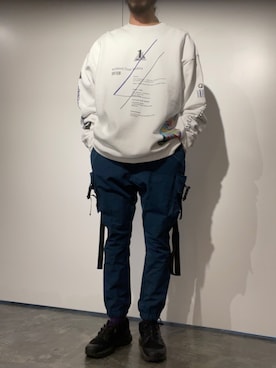 「B'2nd（ビーセカンド）のアイテム（スウェット）」を使った、souyaさん（メンズ・172cm）の冬コーディネート