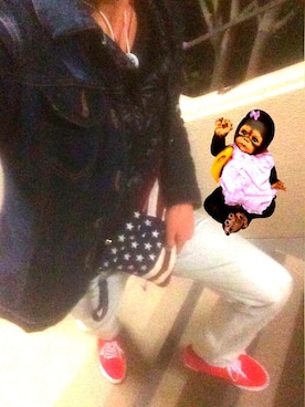 「BEAMS（ビームス）のアイテム（クラッチバッグ）」を使った、おさる。さん（メンズ・170cm）の春コーディネート