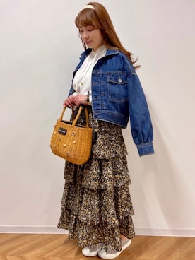 「メゾンドフルール」｜「アイテム（ジャケット/アウター）」を使った、あかりさん（レディース・153cm）の春コーディネート