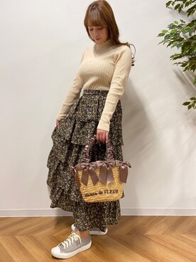 「メゾンドフルール」｜「アイテム（アクセサリー）」を使った、あかりさん（レディース・153cm）の春コーディネート