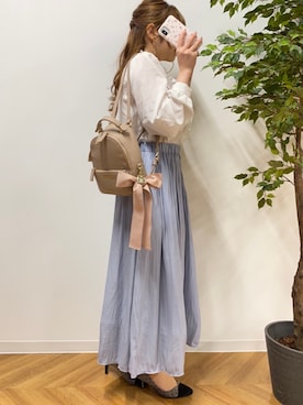 「Maison de FLEUR（メゾンドフルール）のアイテム（PC・スマホグッズ/家電）」を使った、あかりさん（レディース・153cm）の春コーディネート