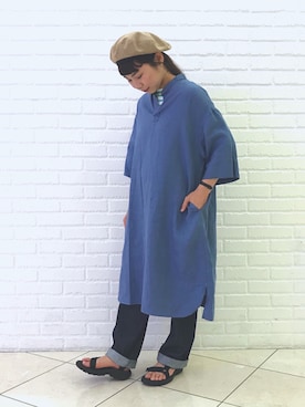 「orcival」｜「アイテム（チュニック）」を使った、オクモトさん（レディース・153cm）の春コーディネート
