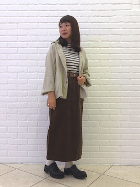 「orcival」｜「アイテム（カバーオール）」を使った、オクモトさん（レディース・153cm）の秋コーディネート