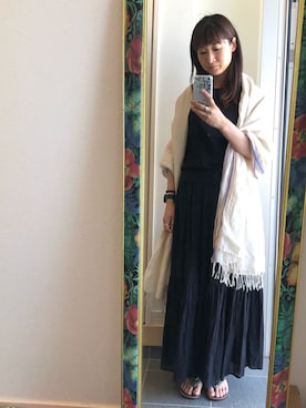 「黒タンク」｜ぽっとこさん（レディース・160cm）の春コーディネート