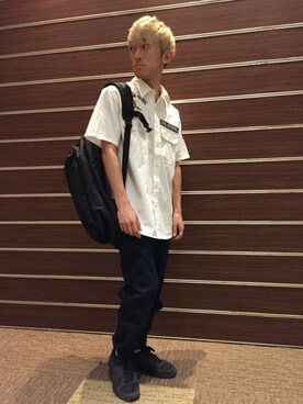 「Samsonite Red（サムソナイトレッド）のアイテム」を使った、DAIKIさん（メンズ・157cm）の夏コーディネート