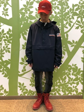 「AVIREX（アヴィレックス）のアイテム（マウンテンパーカー）」を使った、DAIKIさん（メンズ・157cm）の春コーディネート
